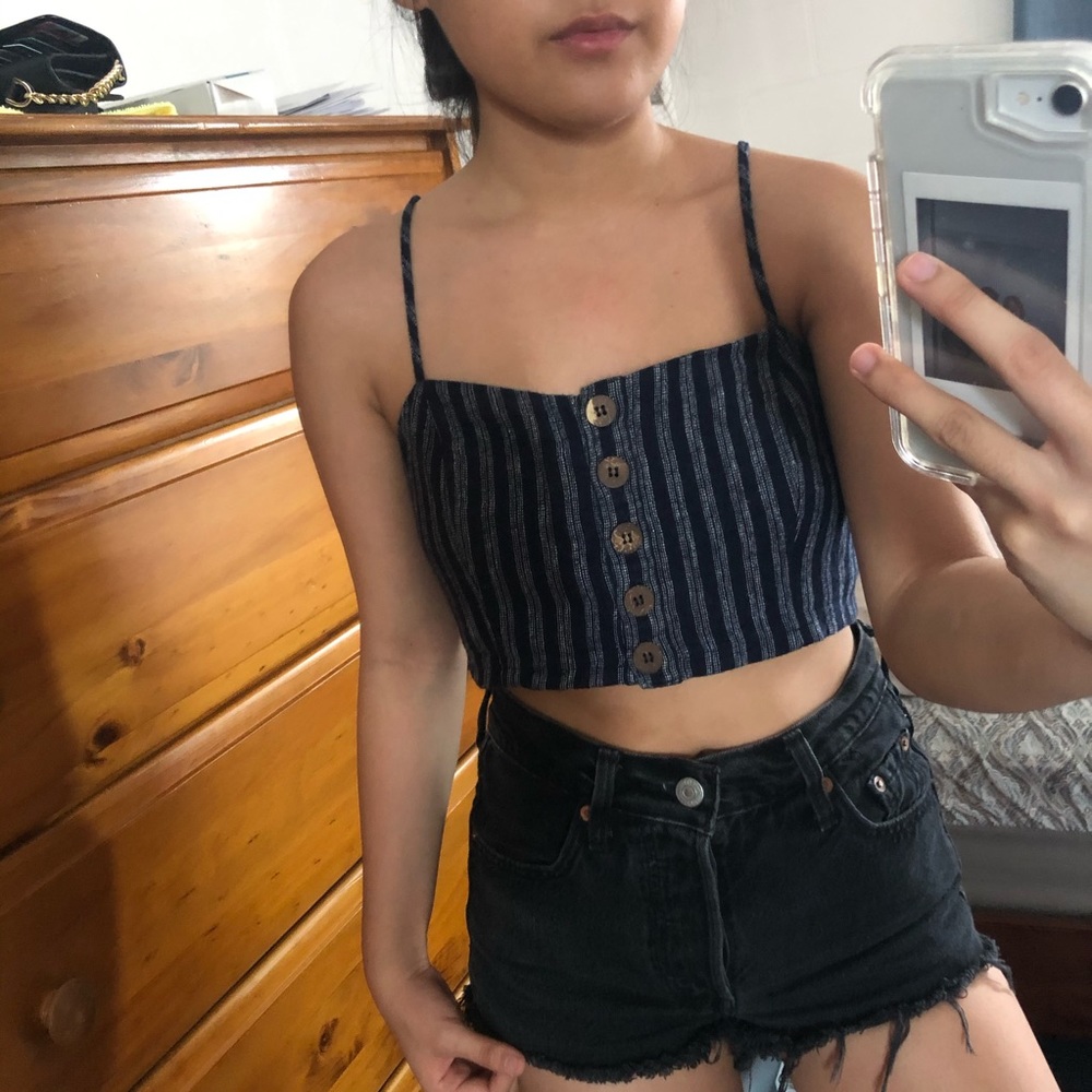 Forever 21 Striped Crop Top